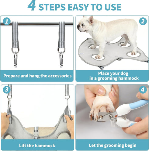 KITTYWOO Hammock Trimming Stress-Free Dog Grooming Harness Kit - Secure Nail Sling for Cats & Dogs w/Safety Clipper