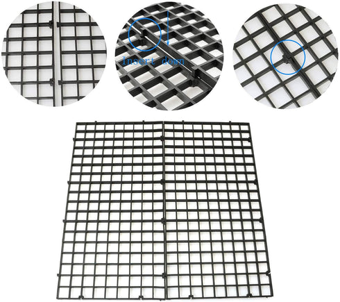 2pcs 30cm x 15cm Plastic Grid Divider Tray for Aquarium Fish Tank Bottom Isolation, Black