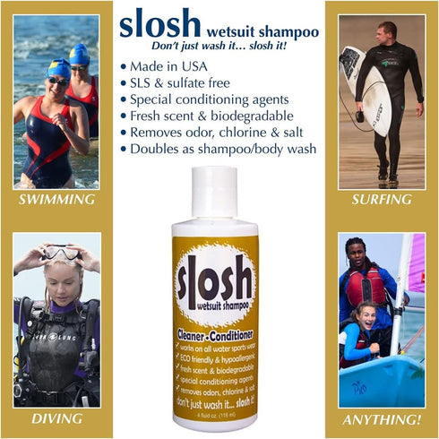 Slosh Wetsuit Cleaner Conditioner, 4 Ounce