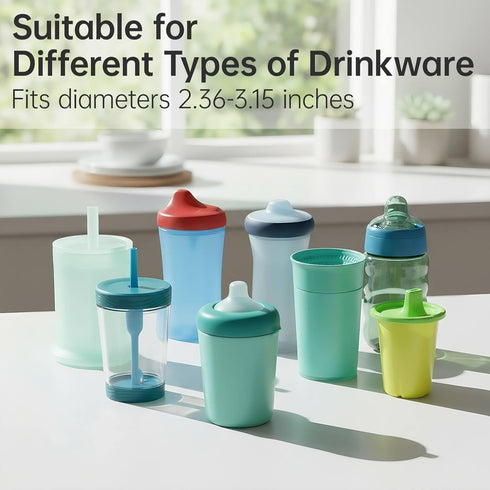 2PCS 14oz 12oz NiHome Silicone Dual-Handle Tumbler Grip Compatible with Stanley Tumblers, Accessories Handle Fit