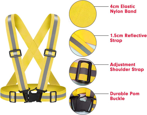 High Visibility Reflective Vest, Adjustable Safety Vest for Running, Walking, Jogging, Hiking, Night Cycling