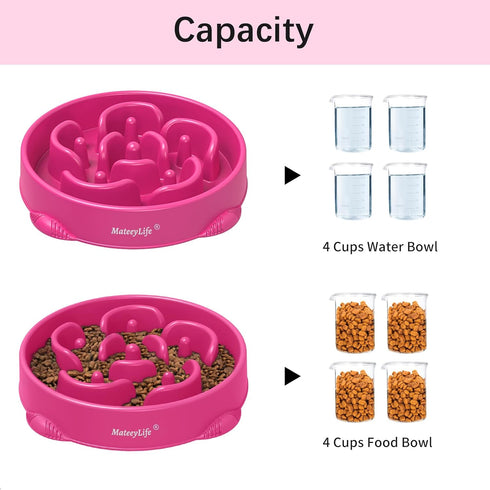 MateeyLife Large Slow Feeder Dog Bowls, Anti-Choking Puzzle Dog Food Bowls, Non-Slip Interactive Feeding Bowls for