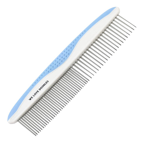 Metal Dog Grooming Comb - Removes Tangles & Matts, Best for Poodles, Goldendoodles, Long Haired Dogs (Large)