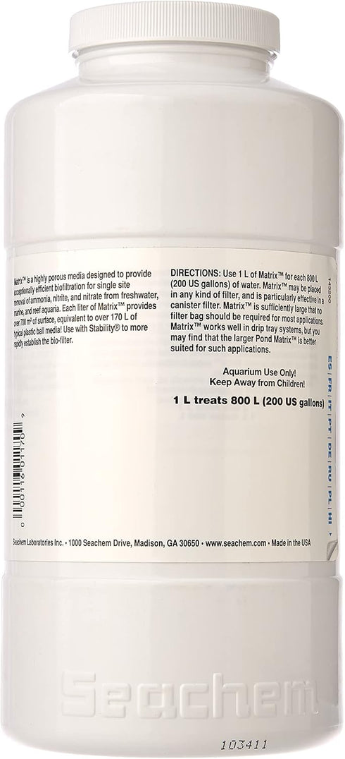 Seachem Matrix Bio Media, 1 Liter for Aquariums