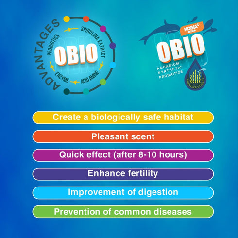 KOIKA OBIO Aquarium Water Treatment, 300ml Liquid for Fish & Shrimp Growth and Immune System Improvement