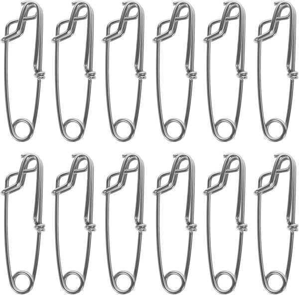12pcs Stainless Steel Fishing Snap Clips Heavy-Duty Anti-Rust Tuna Snap Connectors High