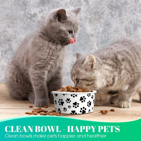 30 Pieces Small Disposable Dog Bowls with Printed Pattern, Pet Paper Food Bowls for Dogs, Cats, and Puppies