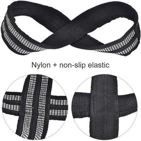 FTVOGUE Figure 8 Weight Lifting Straps, Dead Wrist Strap for Pull-ups, Powerlifting Gym Equipment