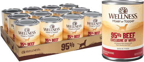 Wellness 95% Beef Natural Wet Grain Free Canned Dog Food, 13.2-Ounce Can