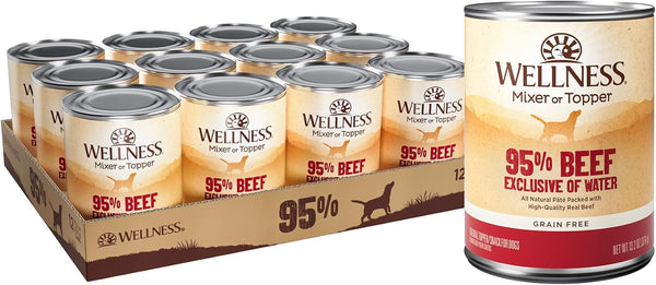 Wellness 95% Beef Natural Wet Grain Free Canned Dog Food, 13.2-Ounce Can