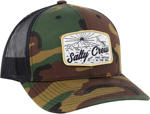 Salty Crew Men's Graphic Logo Retro Trucker Hat, Unisex Adjustable Baseball Hat for Adults