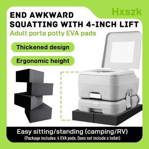 Hxszk 2-Inch 4 Pack 4x4x2 Inch Cassette Trimmable Height Lift Porta Potty Pads - Universal Base for Portable, RV