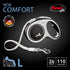 FLEXI New Comfort Retractable Dog Leash for Dogs up to 110lbs, 26 ft, Large, Nylon, Grey/Black