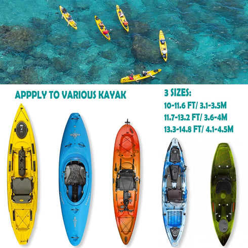 Kayak Cover, 420D Waterproof UV Protection Dustproof Covers for Canoe, Fishing Boat, Fit 10-15 FT (Black, M(10-11.6 FT))