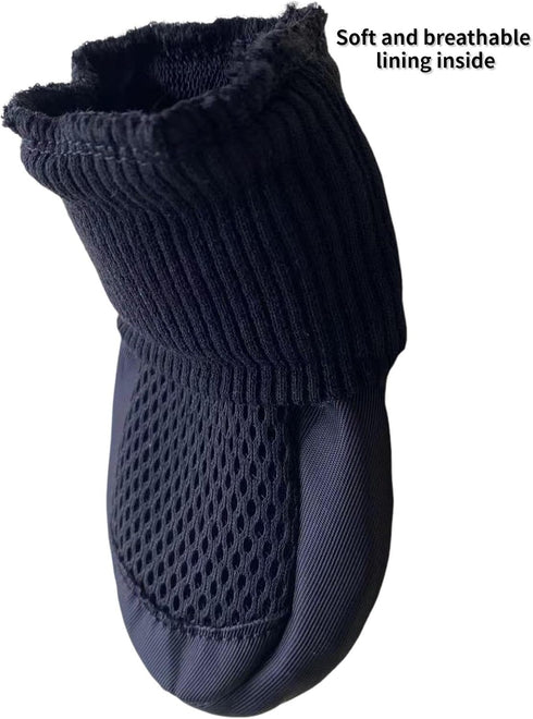 Paw Protector Dog Boots Set of 4 - Breathable and Soft Nonslip Soles, Color Black, Size Small