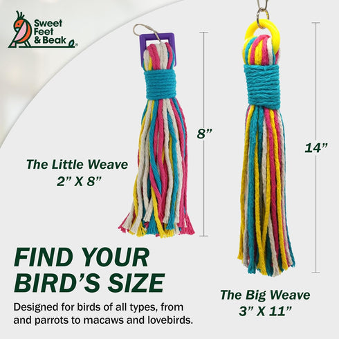 Platinum Tweeter Weave Bird Toys - Colorful, Safe Cotton Rope Playground Accessories for Parrots