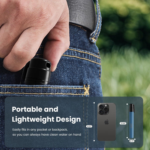 Portable Water Filter Straw - Essential Survival Gear for Camping, Hiking, Travel, Biking, Emergency Purification