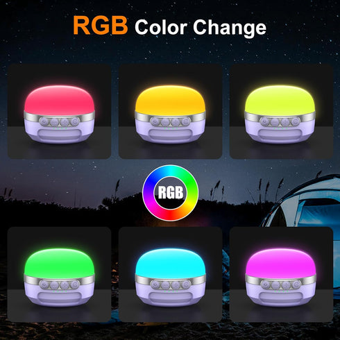LED Camping Lantern Rechargeable 1400LM, 420H Running Time, 10400mAh Emergency Hanging Light for Home, Hiking, Violet