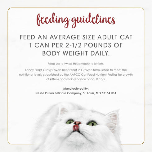 (Pack 48) 3 oz. Fancy Feast Purina Gravy Lovers Beef Feast Grilled Gourmet Cat Food in Wet Cat Food Gravy - of Cans