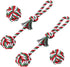 Dog Chew Toys Set of 4 for Small and Medium Dogs, Tug Christmas Ball Rope Toy for Boredom and Teeth Cleaning
