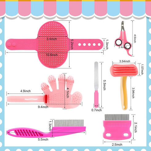 KALAMANDA Trimmers Rabbit Grooming Kit, Rabbit Brush for Shedding with Bunny Nail Clipper, Rabbit Nail with Pet Combs