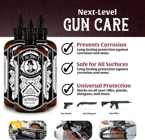 Dr Jim's - CLP Gun Cleaner and Lubricant - All-in-One Gun Cleaning Oil, Bore Cleaner, Non Solvent - for Metal, Wood