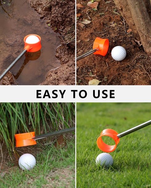 MistyBrew (9/12ft) Telescopic Golf Ball Retriever | Picker Upper Tool | Premium Stainless Steel & Double-Sided Head