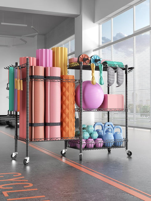 SINGAYE Dumbbell Rack, Workout Equipment Storage Organizer with Hooks for Home Gym