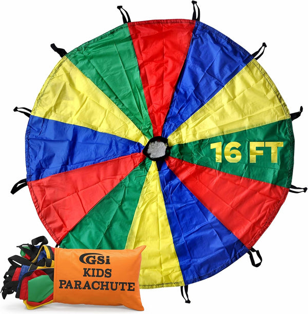 GSi Kids Play Parachute Rainbow Parachute Toy Tent Game for Children Gymnastics