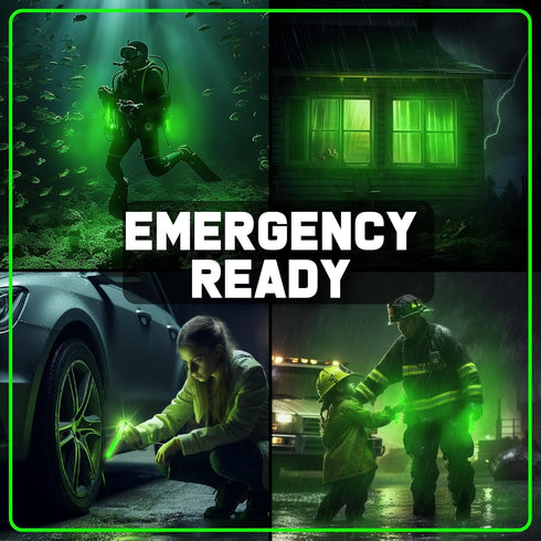 PartySticks Green Glow Sticks Emergency Chem Lights (6", 25 Pack) Military Grade Tactical Light Sticks for Survival
