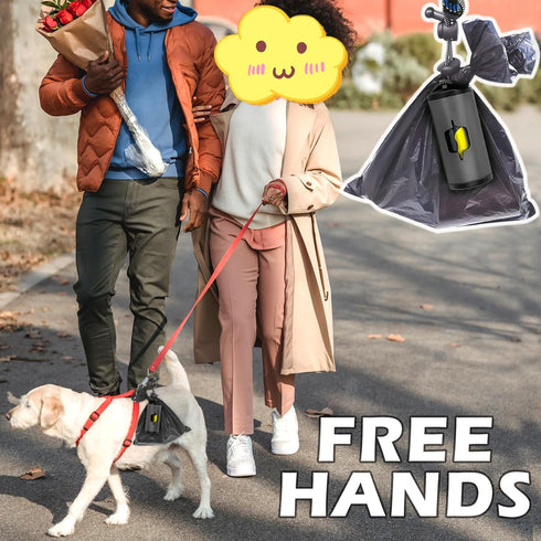 Metal Dog Poop Bag Holder with Leash Clip, Durable Aluminum with 15 Bags + 3 Accessories
