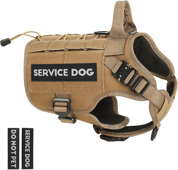 PETNANNY Tactical Dog Harness, Service Dog Emotional Support Vest for Medium Large Dogs, No Pull Molle Training Vest,