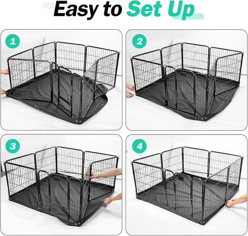 35in 4 Dog Playpen Bottom Pad, Floor Protector Dog Playpen Bottom Cover for Panels Play Pen, Dog Pen Bottom Covers