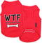 Parisian Pet Dog Tshirt, Embroidered “WTF (Where’s The Food)” Dog Shirt, Lightweight Cotton, M