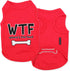 Parisian Pet Dog Tshirt, Embroidered “WTF (Where’s The Food)” Lightweight Cotton Tank Top for Large Dogs - 2XL