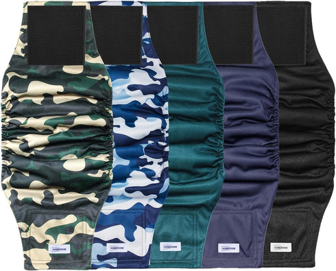 Reusable Dog Diapers Male, Premium Washable Belly Bands for Male Dogs, Pack