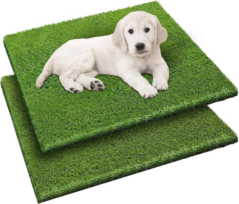 Fezep 2 Pack 26"x30" Dog Grass Pee Pads, Reusable Artificial Grass Turf Rug
