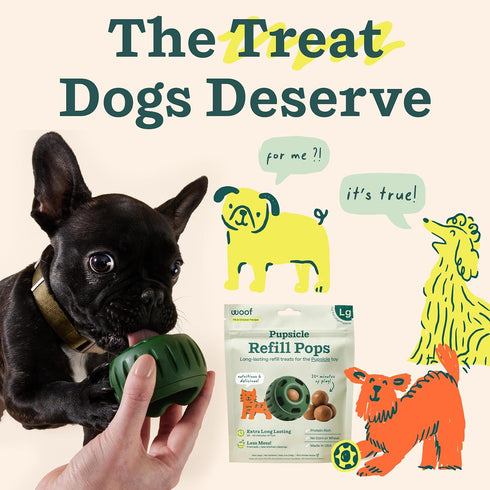 WOOF Pupsicle Refill Pops, Natural Ingredients, Low-Mess Chicken Pet Treats, 7 Count