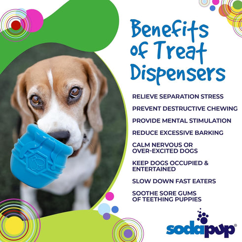SodaPup Honey Pot, Durable Dog Treat Dispenser & Enrichment Toy Made in USA from Non-Toxic Rubber Material