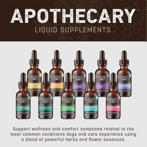 2 oz Earth Animal Apothecary Liquid Supplement - Vital Eye Herbal Remedies for Dogs & Cats - fl