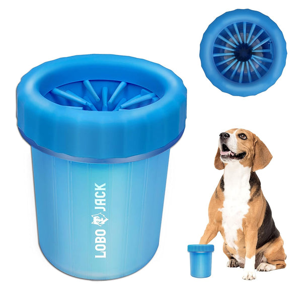 Dog Paw Cleaner, Portable 360º Silicone Washer Cup for Small and Medium Breed Cats and Dogs, Blue