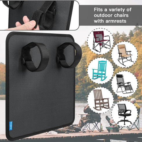 Xxerciz Camp Chair Cup Holder, Universal Phone Holder for Patio Recliner, Beach Chair, Folding Camping Chair