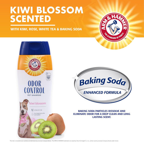 Arm & Hammer Super Deodorizing Shampoo for Dogs - Best Odor Eliminating Shampoo, Fresh Kiwi Blossom Scent, 20 oz, 6-Pack