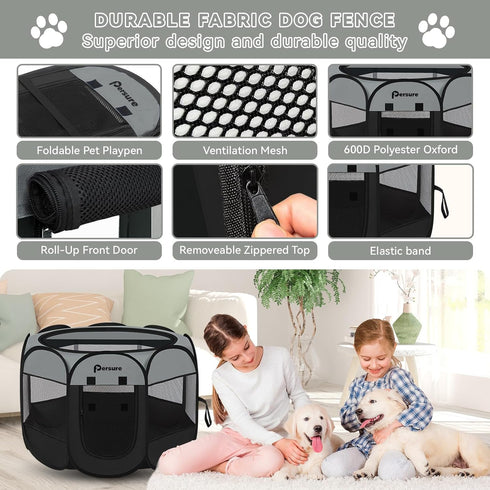 Dog Cat Playpen Indoor Outdoor for Puppy Pet Dogs Cat Travel and Recovery After Surgery, Dog Enclosure Tent Crates