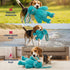 15 Inch Pet Lou Rabbit Squeaky Dog Toy, Durable Plush Dog Toy with Crinkle Ears & Floral Print, Interactive Dog Toy