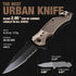 Legal Pocket Knife - Coyote Tan 2.95” Sharp Serrated Edge Blade - Multi tool knife with Seatbelt Cutter, Glass Breaker & Clip - Cool Folding Knives for EDC Camping - Birthday Gifts for Men - 6680 T