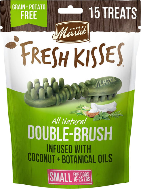 Merrick Fresh Kisses Natural Dental Chews Infused With Coconut For Small Dogs 15-25 Lbs - 15 ct. Bag
