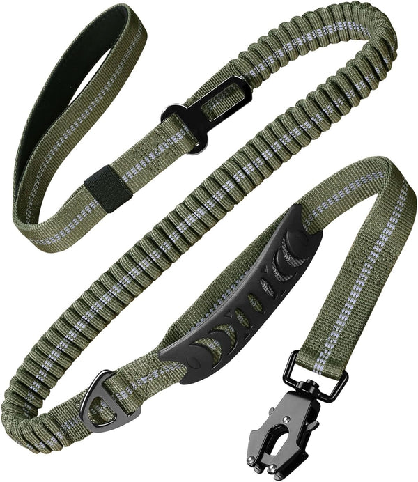 Heavy Duty Dog Leash with 2 Padded Handles & Easy Metal Clip, 4-6FT Shock Absorbing No Pull Leashes for Medium Large