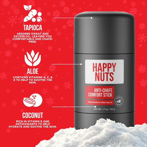 HAPPY NUTS Anti-Chafe Comfort Stick for Men, Ultimate Friction Defense & Chafing Prevention for Active Lifestyles
