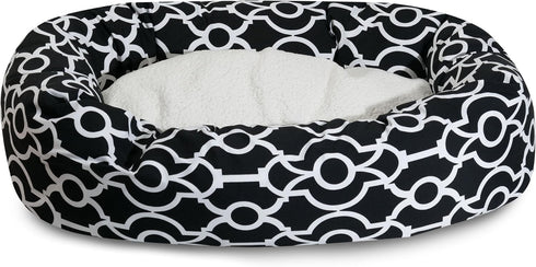 Majestic Pet 24" Sherpa Bagel Bed - Athens Black
